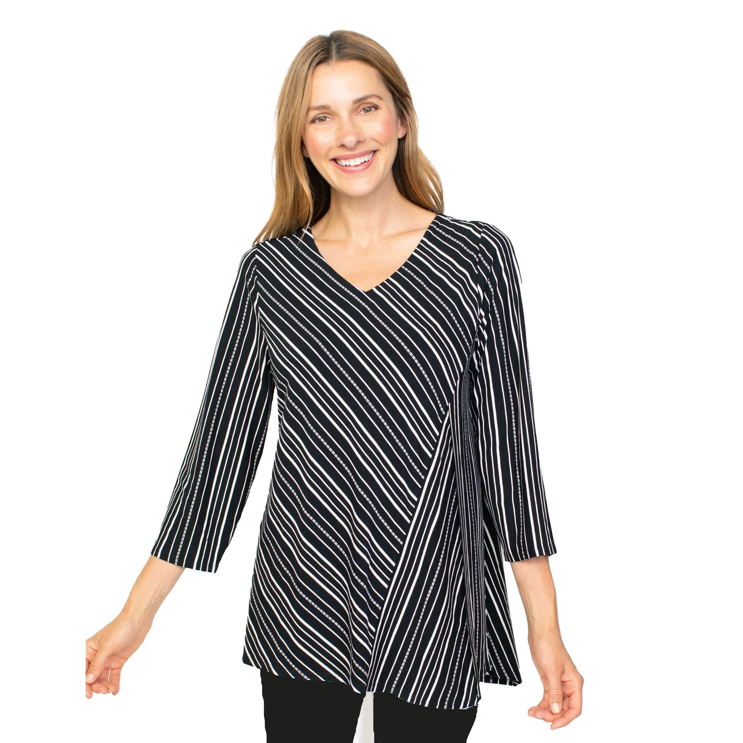 Habitat City Stripe Angled Tunic in Black - 55130 - Size L