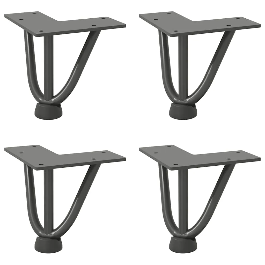 Hairpin Table Legs 4 pcs Anthracite 10 cm Solid Steel