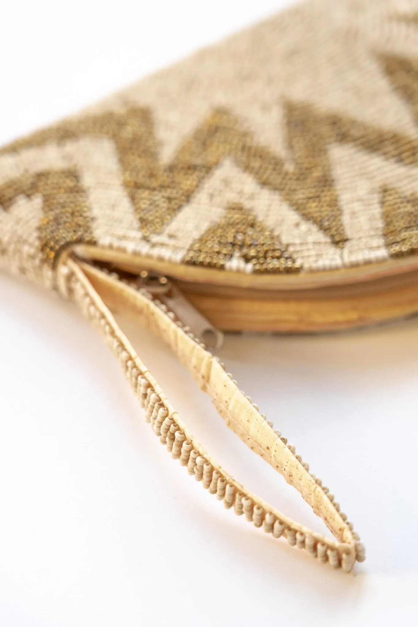 Half Moon Mosaic Beaded Clutch