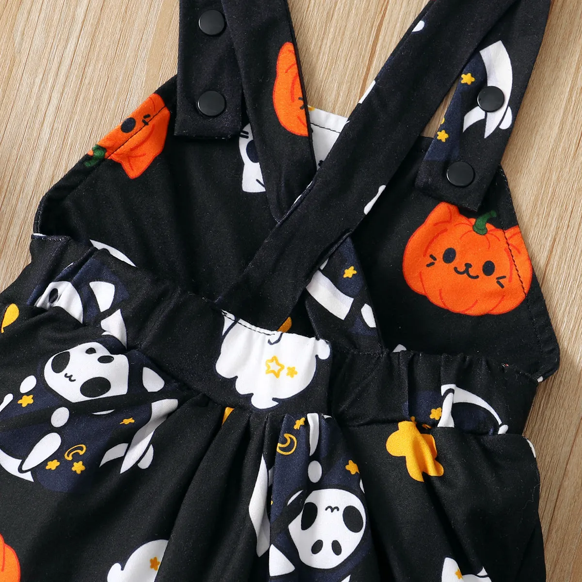 Halloween Baby Suspender Jumpsuits Pumpkin Ghost Bat Baby Rompers Outfits