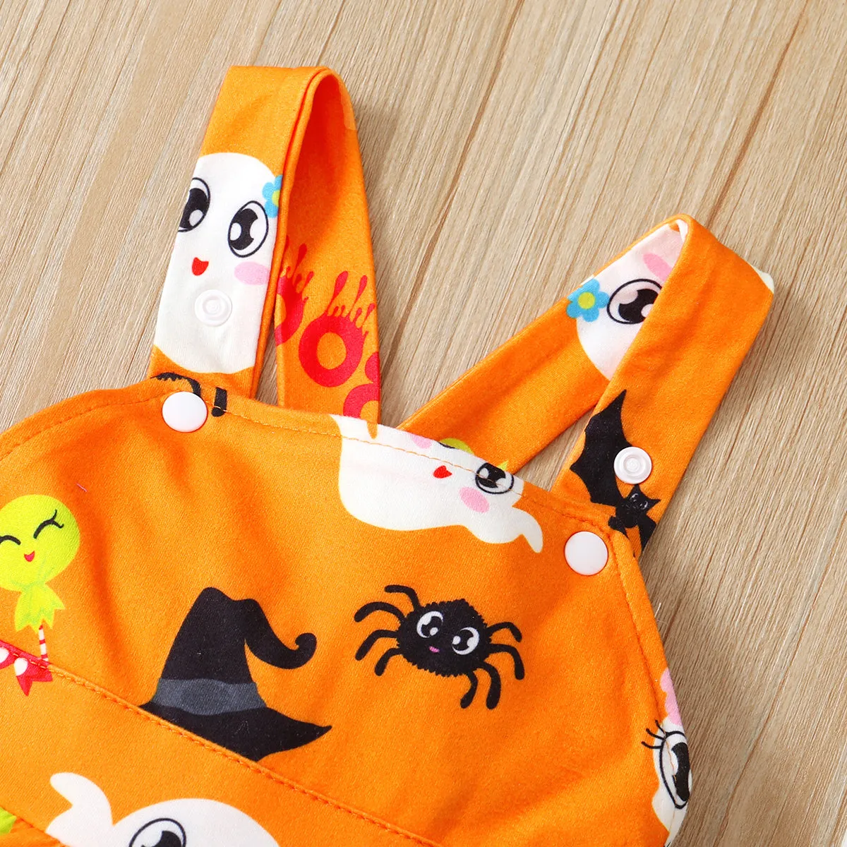 Halloween Baby Suspender Jumpsuits Pumpkin Ghost Bat Baby Rompers Outfits