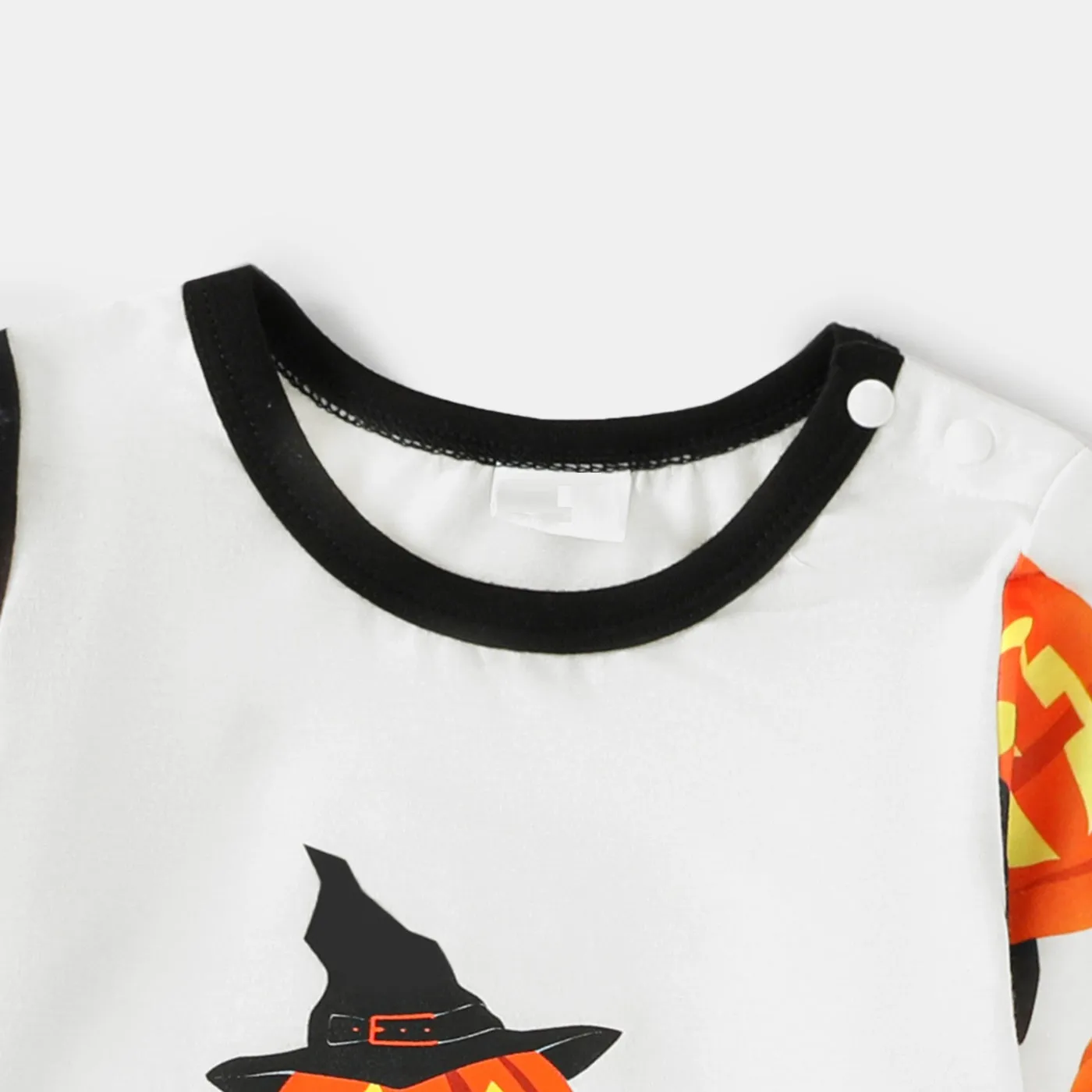 Halloween Family Matching  Dress Long-sleeve Letter & Pumpkin Lantern Print Spliced Dresses and Raglan-sleeve T-shirts Sets