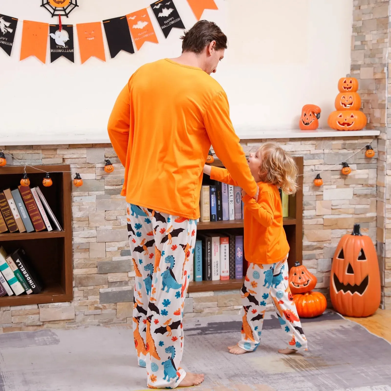 Halloween Family Pajama Trick or Treat Boo Matching Halloween Skull Print Sleepwear Family Look Pyjamas