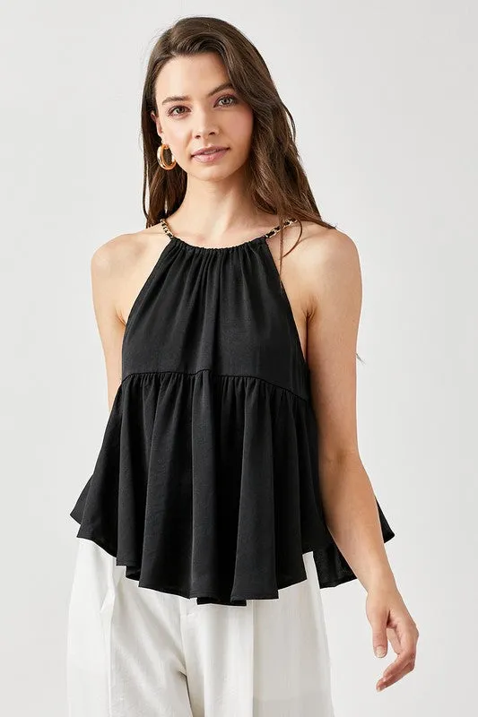 Halter Neck with Back Strap Flared Top  *Online Only*