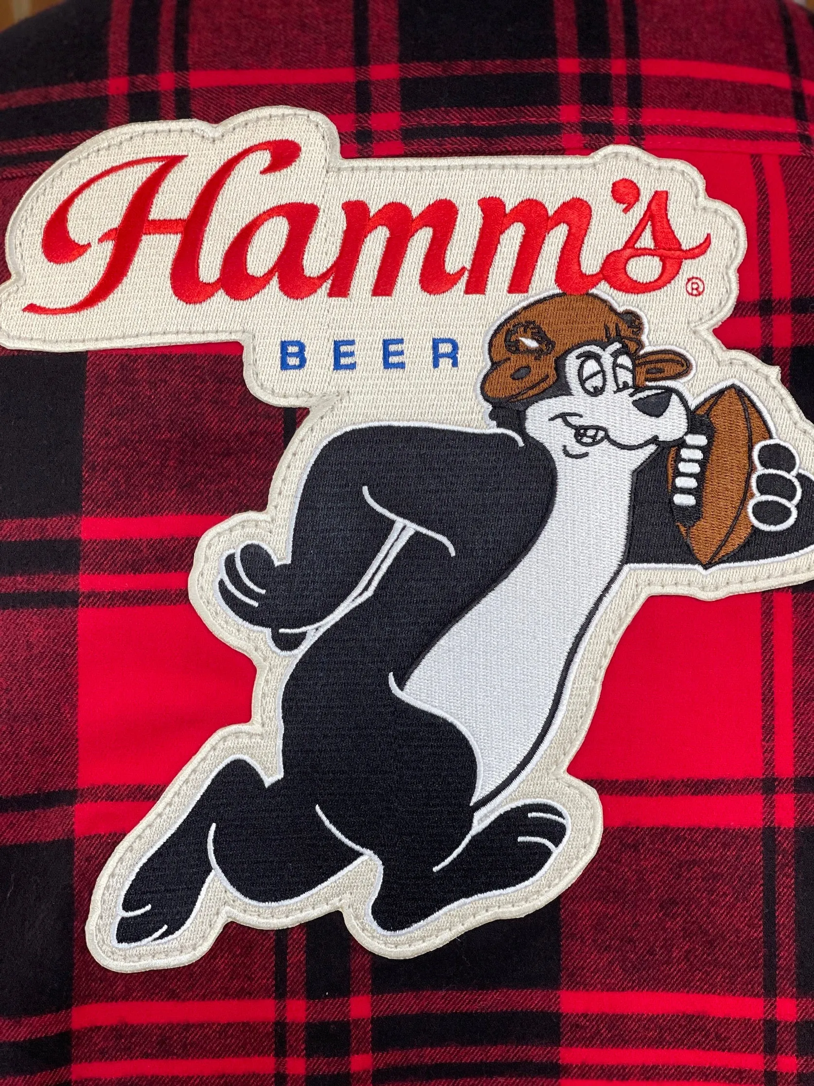 Hamm's Football Bear Flannel- Classic Red/ Black