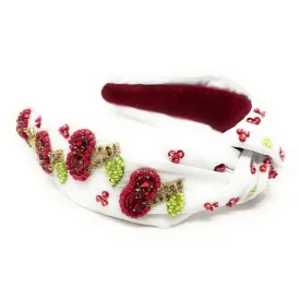 Hand Bead Cherry Knot Headband