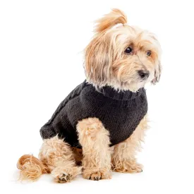 Hand Knit Turtleneck Sweater in Black  (FINAL SALE)(Dog & Co. Exclusive)