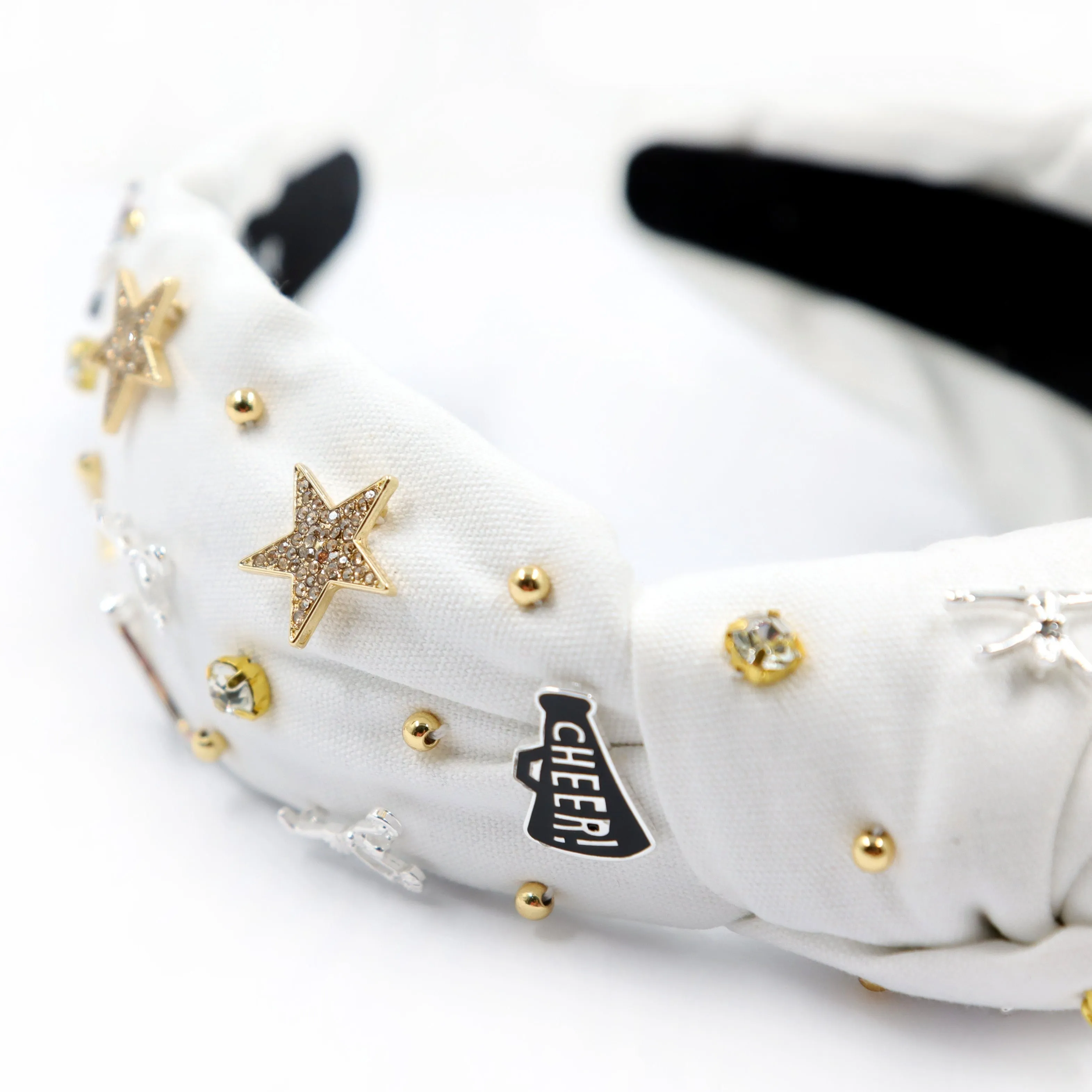 Hand Sewn Cheerleader Jeweled Knot Headband