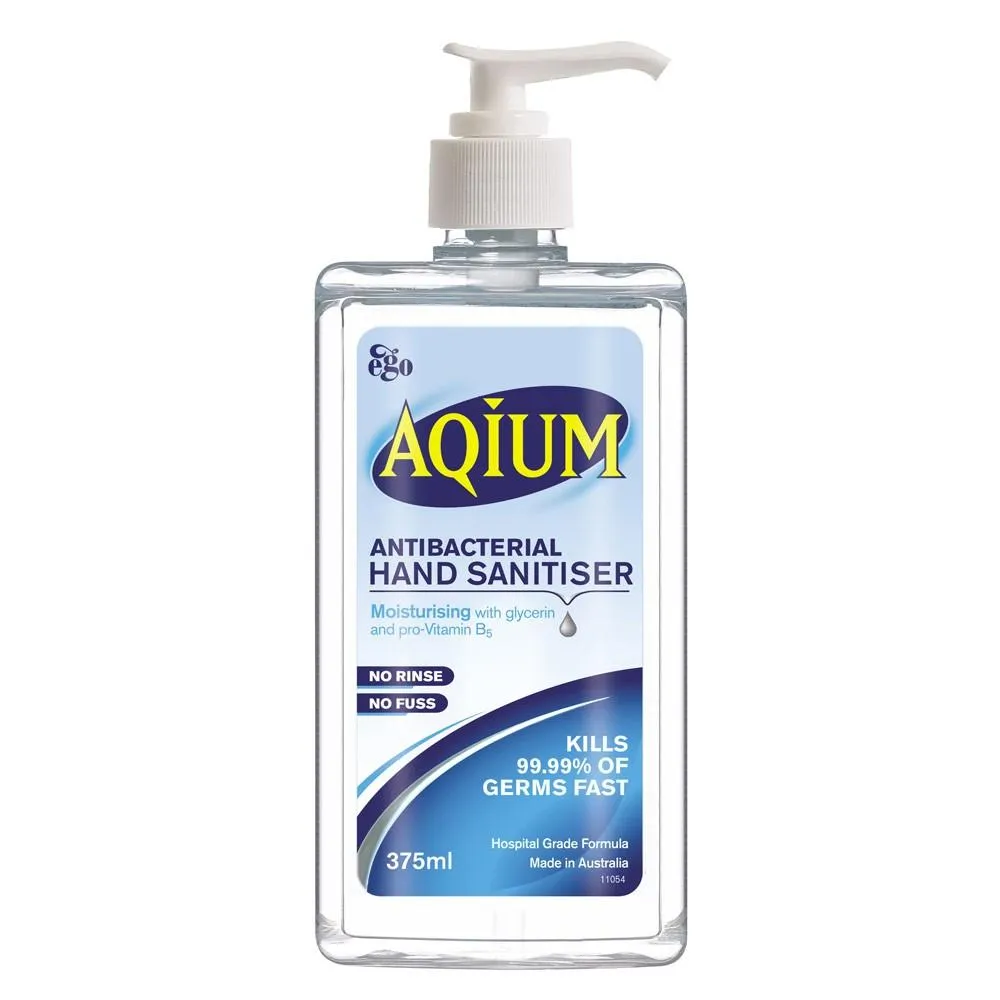 HAND WASH ANTIBACTERIAL SANITIZER GEL AQIUM 375ml x 1