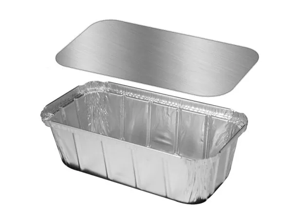 Handi-Foil 1 1/2 lb. Aluminum Foil Loaf Pan IVC w/Board Lid 50/PK