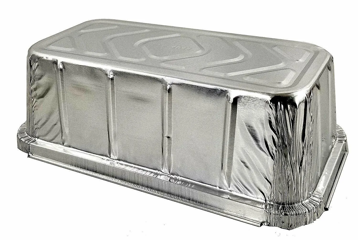 Handi-Foil 1 1/2 lb. Aluminum Foil Loaf Pan IVC w/Board Lid 50/PK