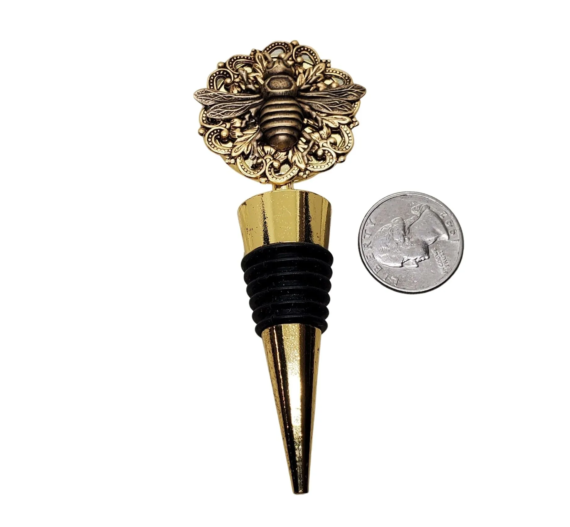 Handmade Golden Bee Wine Bottle Stopper