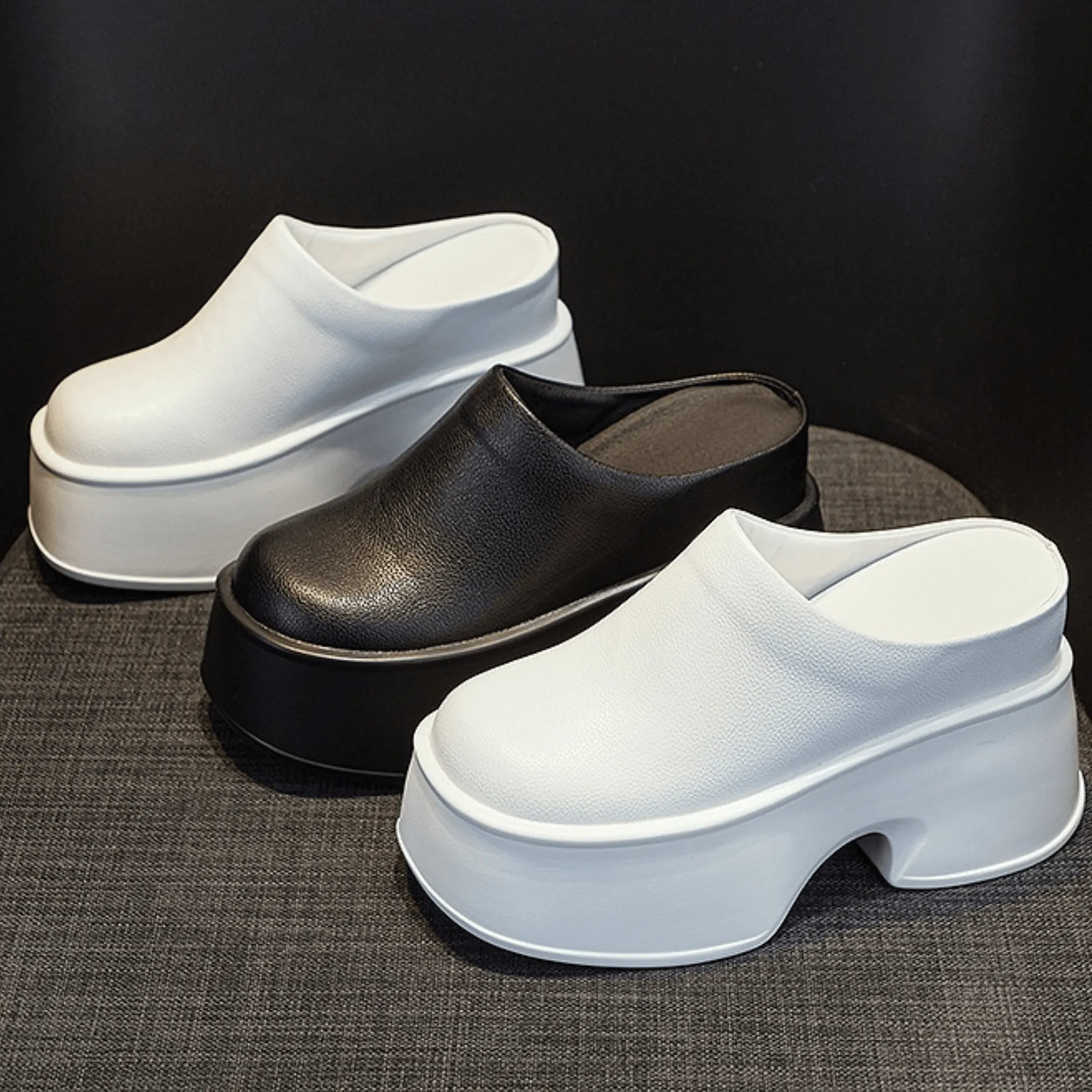 Handmade Leather Platform Clogs