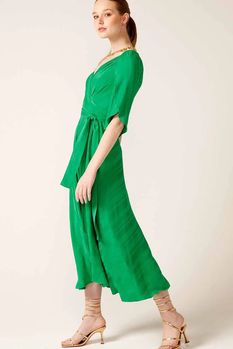 Hanworth House Wrap Dress in Apple Green