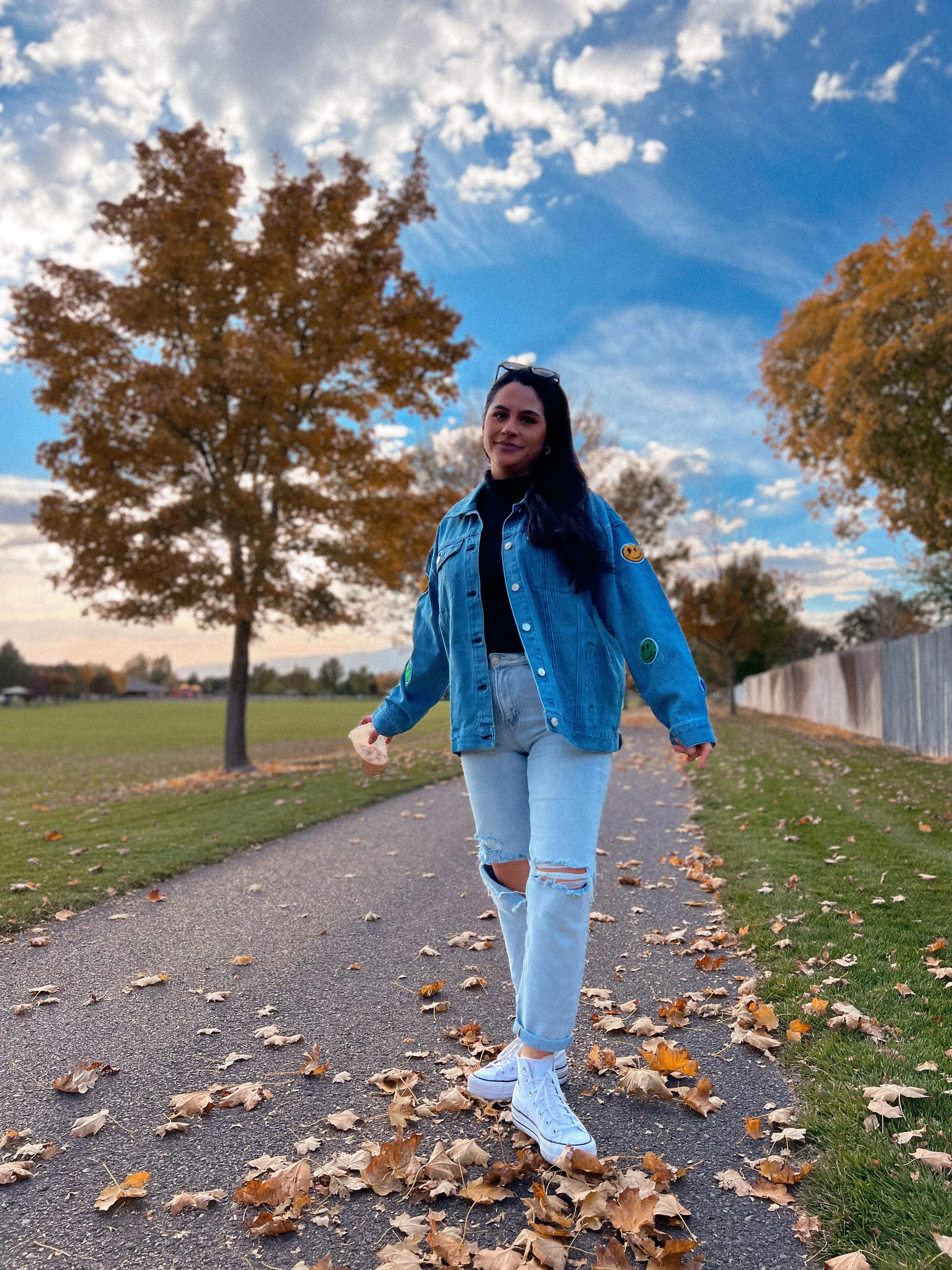 happy & rad patched denim jacket