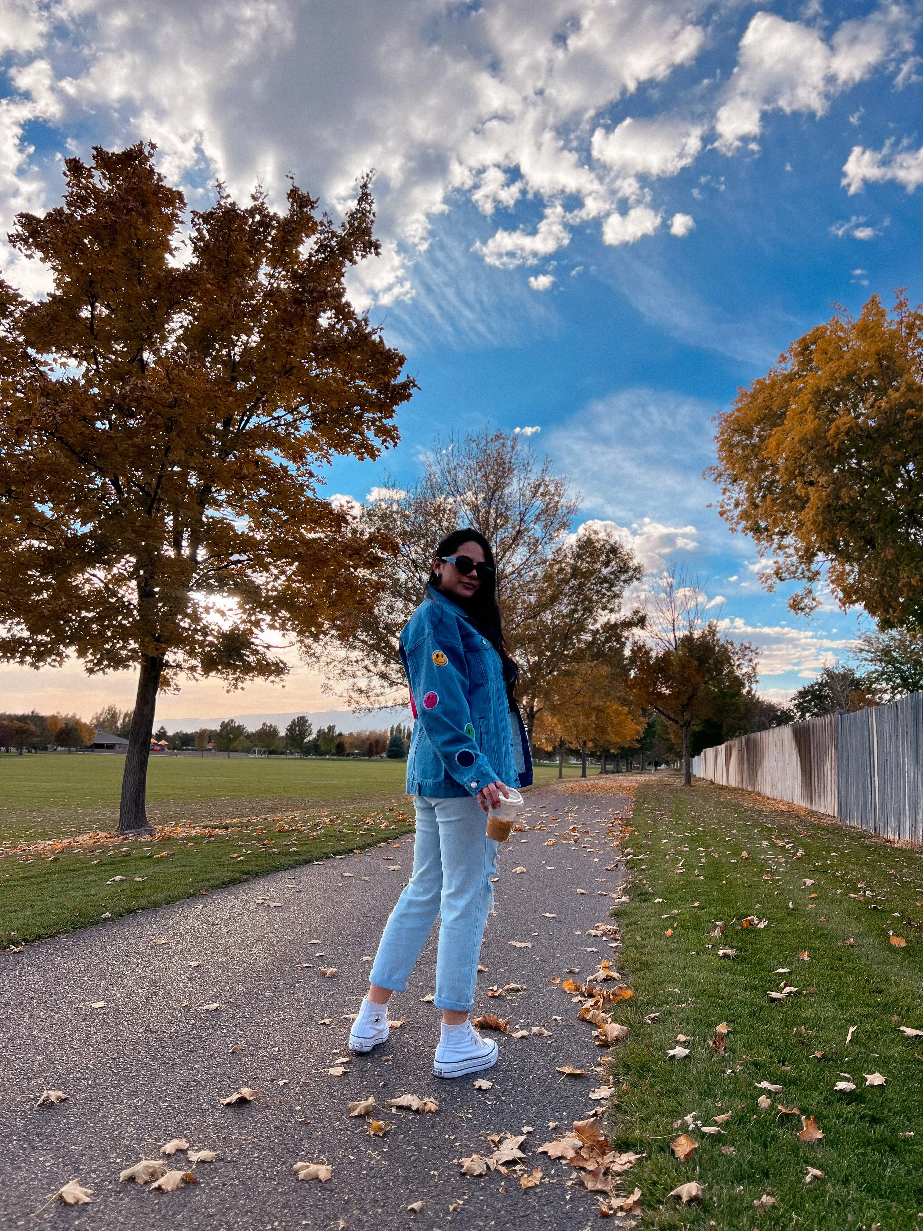 happy & rad patched denim jacket