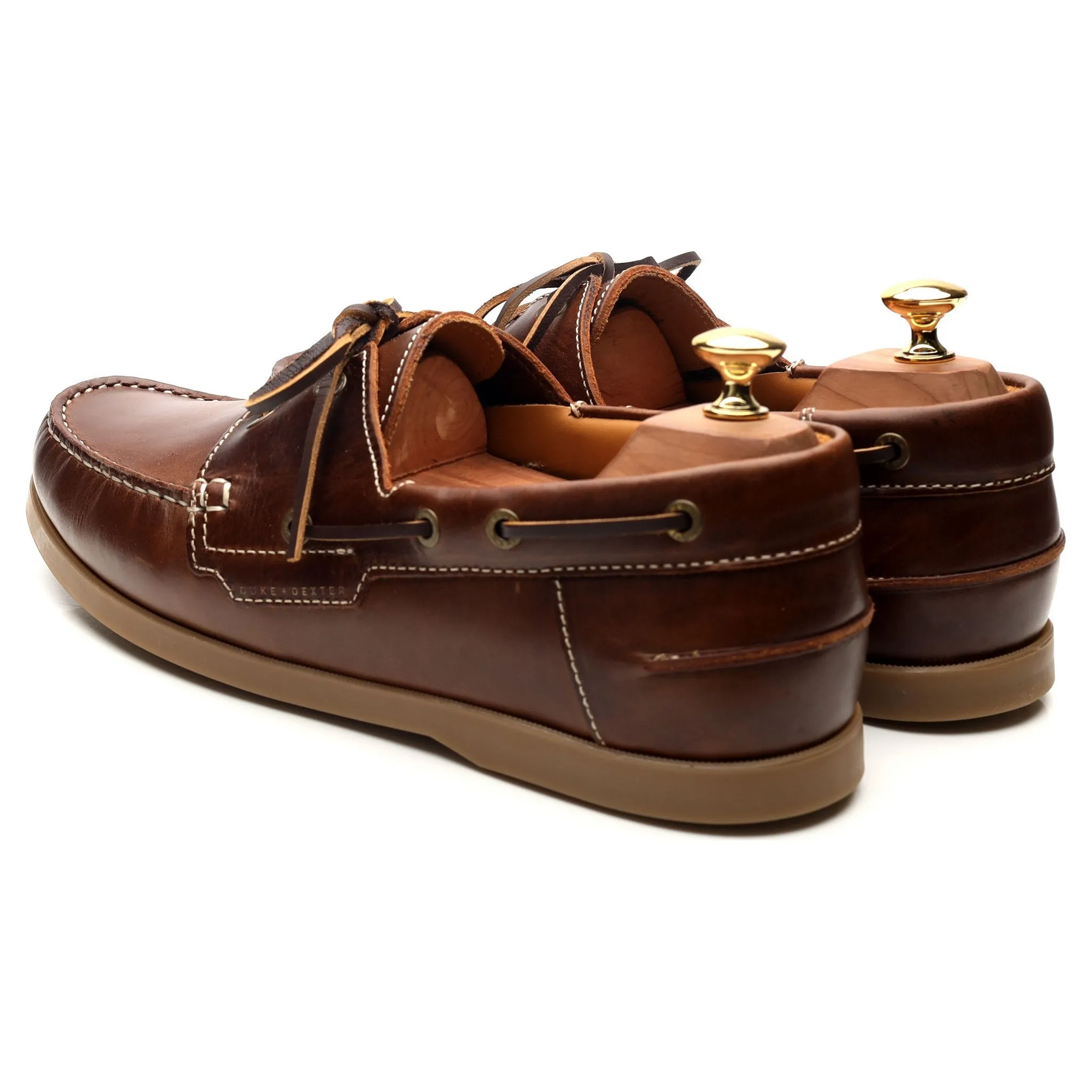 'Hardy' Brown Leather Boat Shoes UK 10