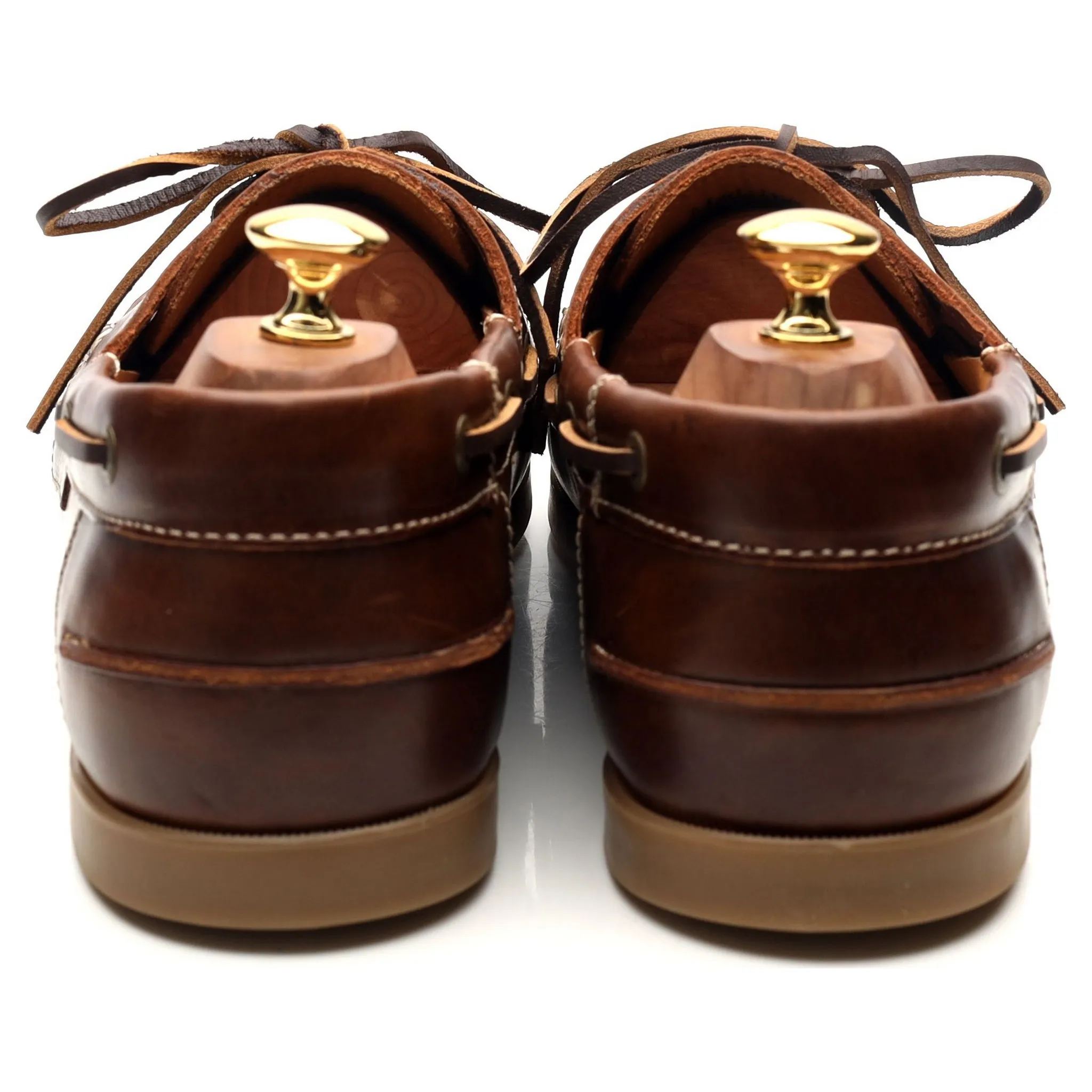 'Hardy' Brown Leather Boat Shoes UK 10