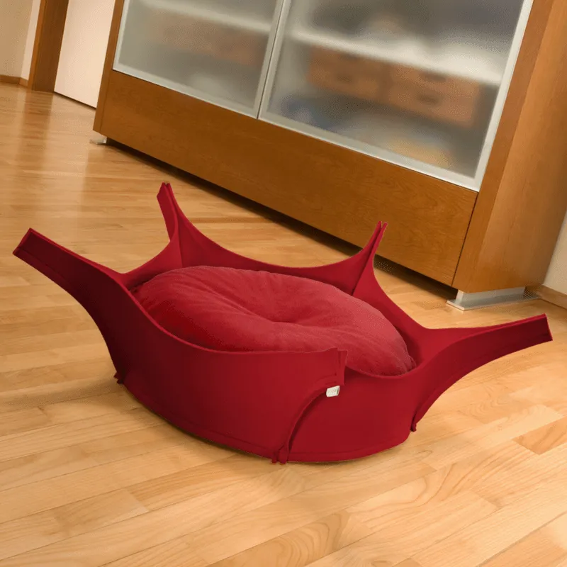 Harry Orthopedic Pet Bed - Red Felt