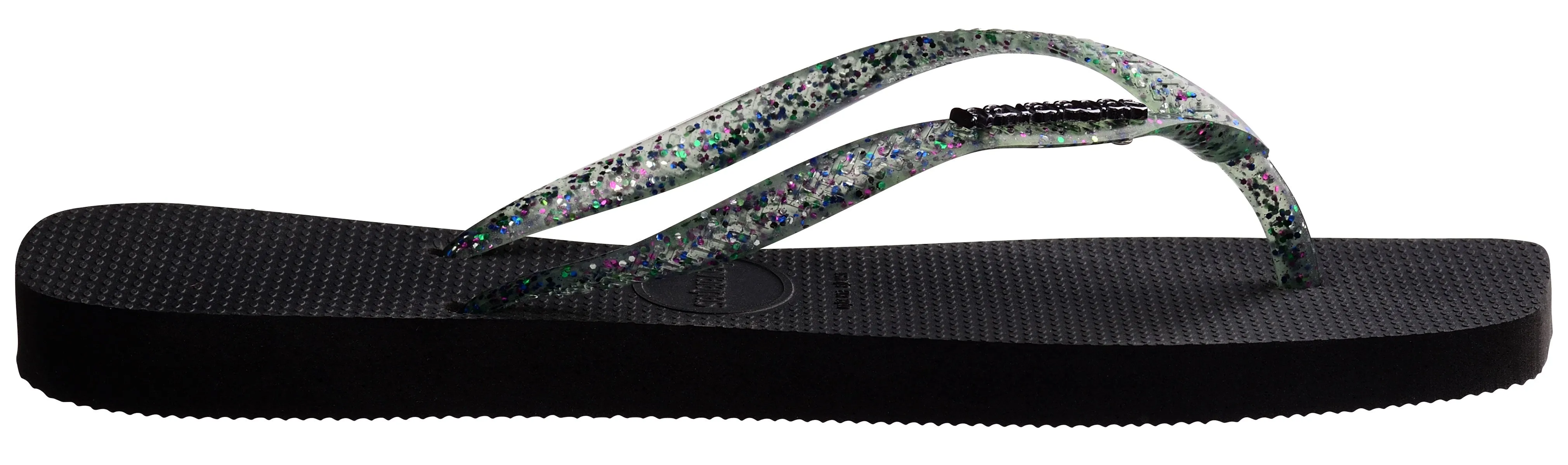 Havaianas Square Glitter Metallic Logo In Black For Women