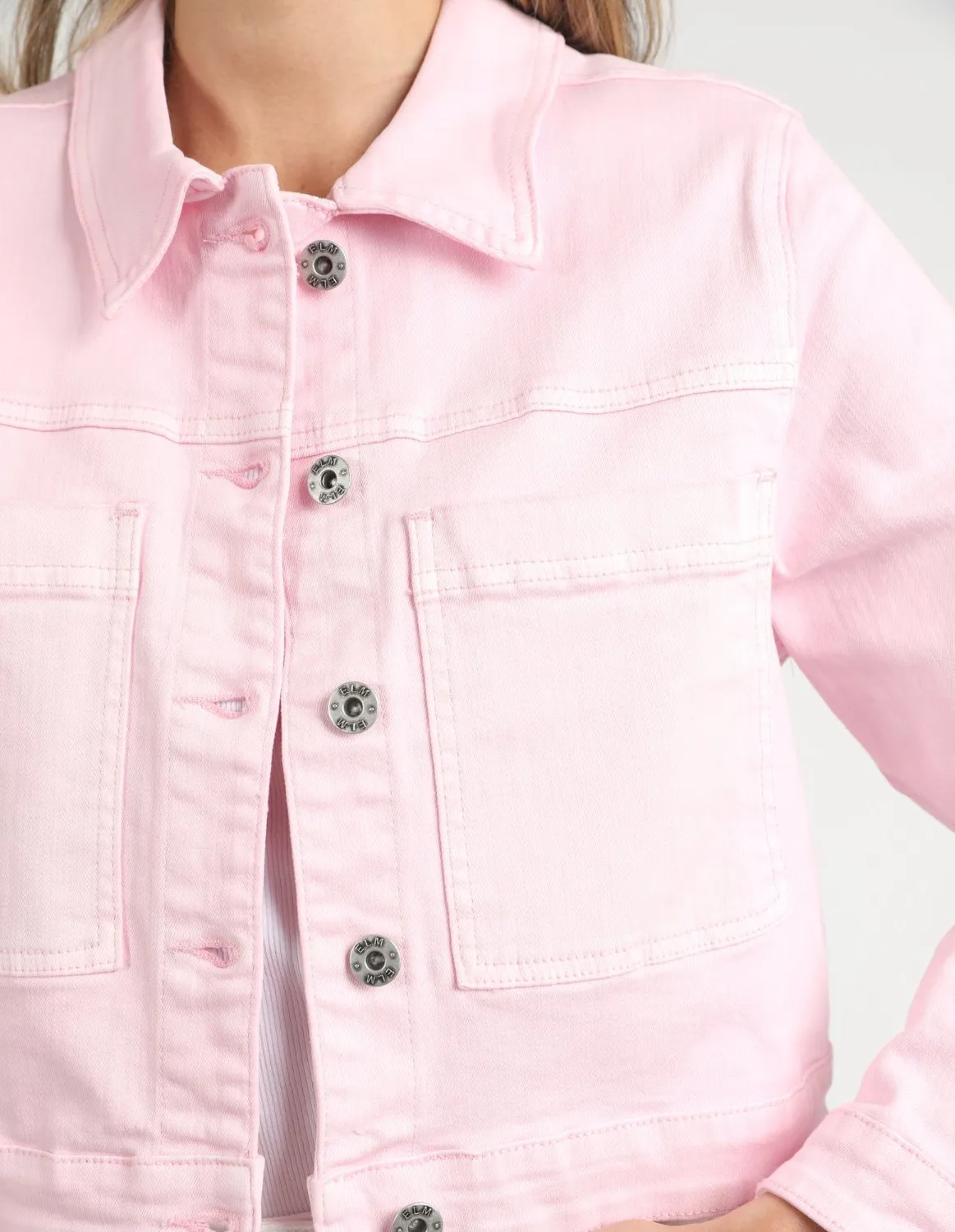 Hazel Denim Jacket in Pink