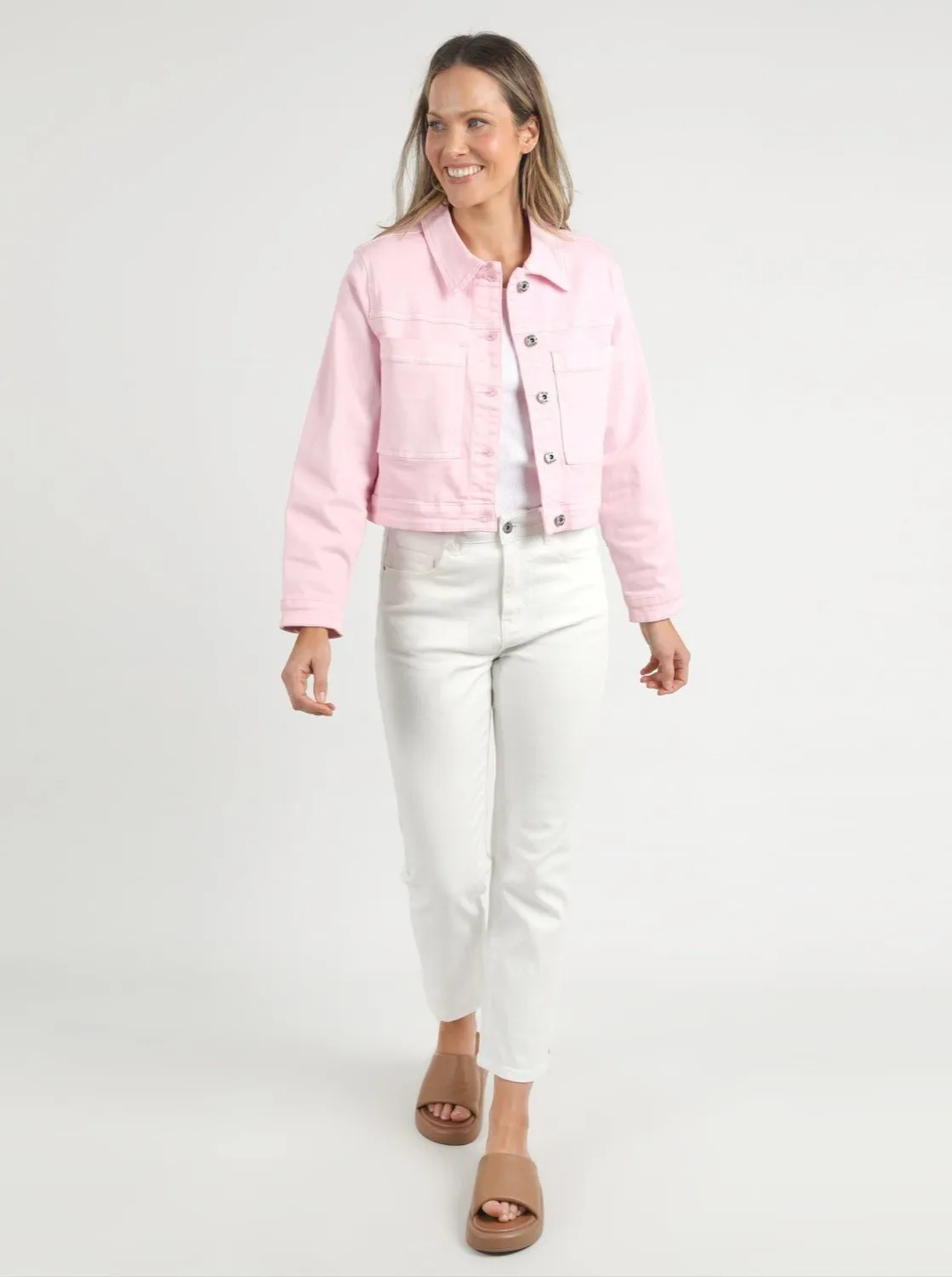 Hazel Denim Jacket in Pink