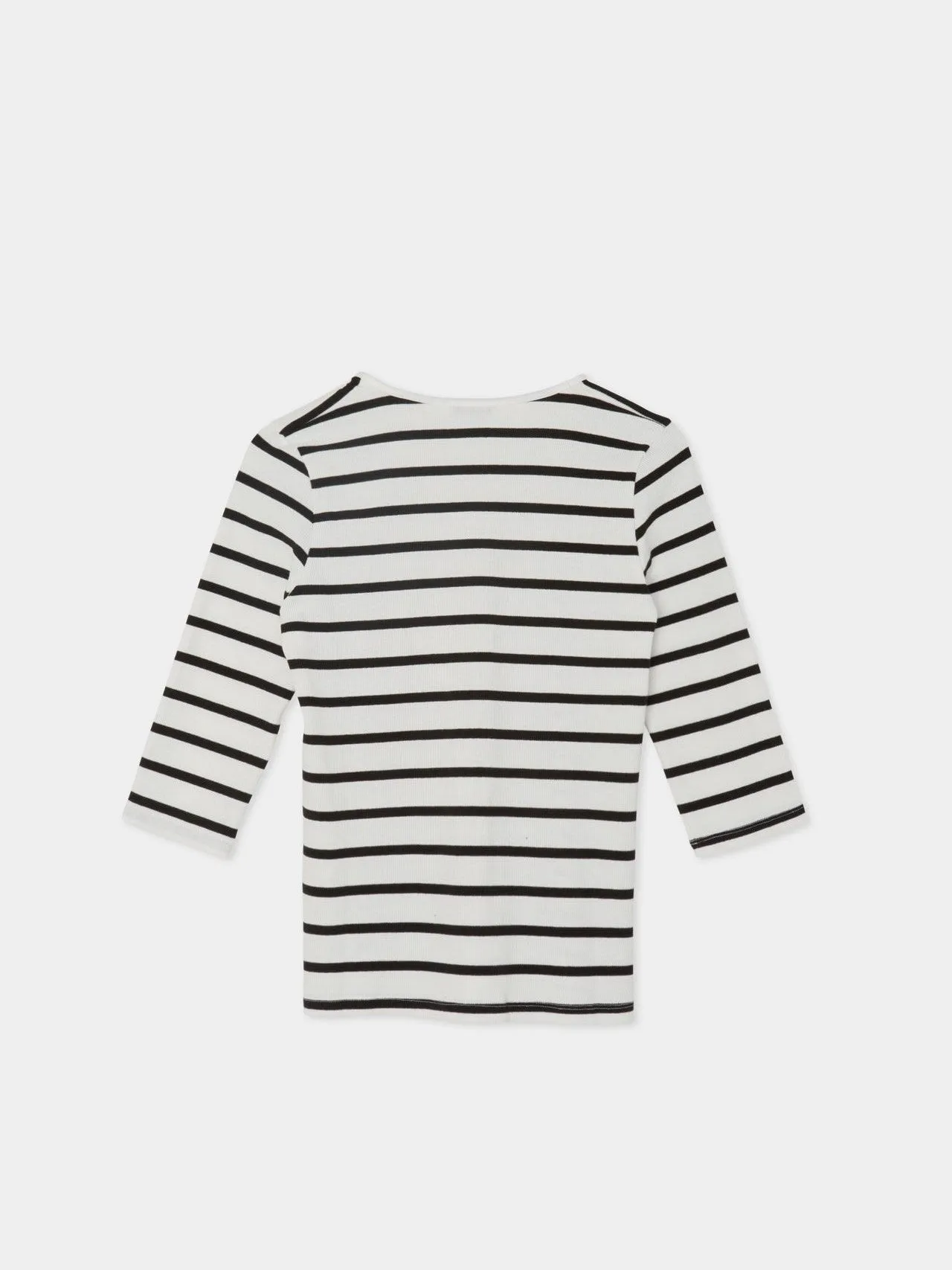 HEART NECK STRIPE T-SHIRT