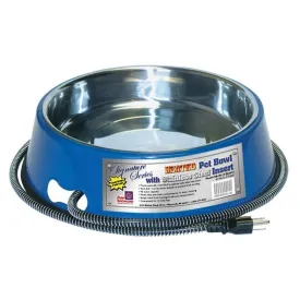 Heated Pet Bowl With Stainless Steel Insert