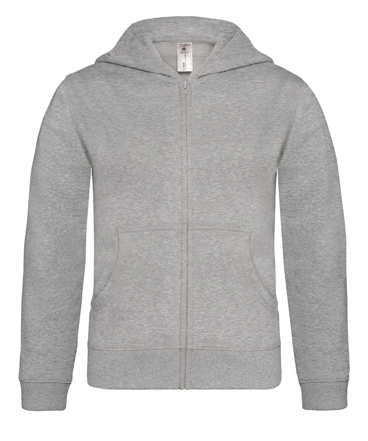 Heather Grey - B&C Hooded full-zip /kids