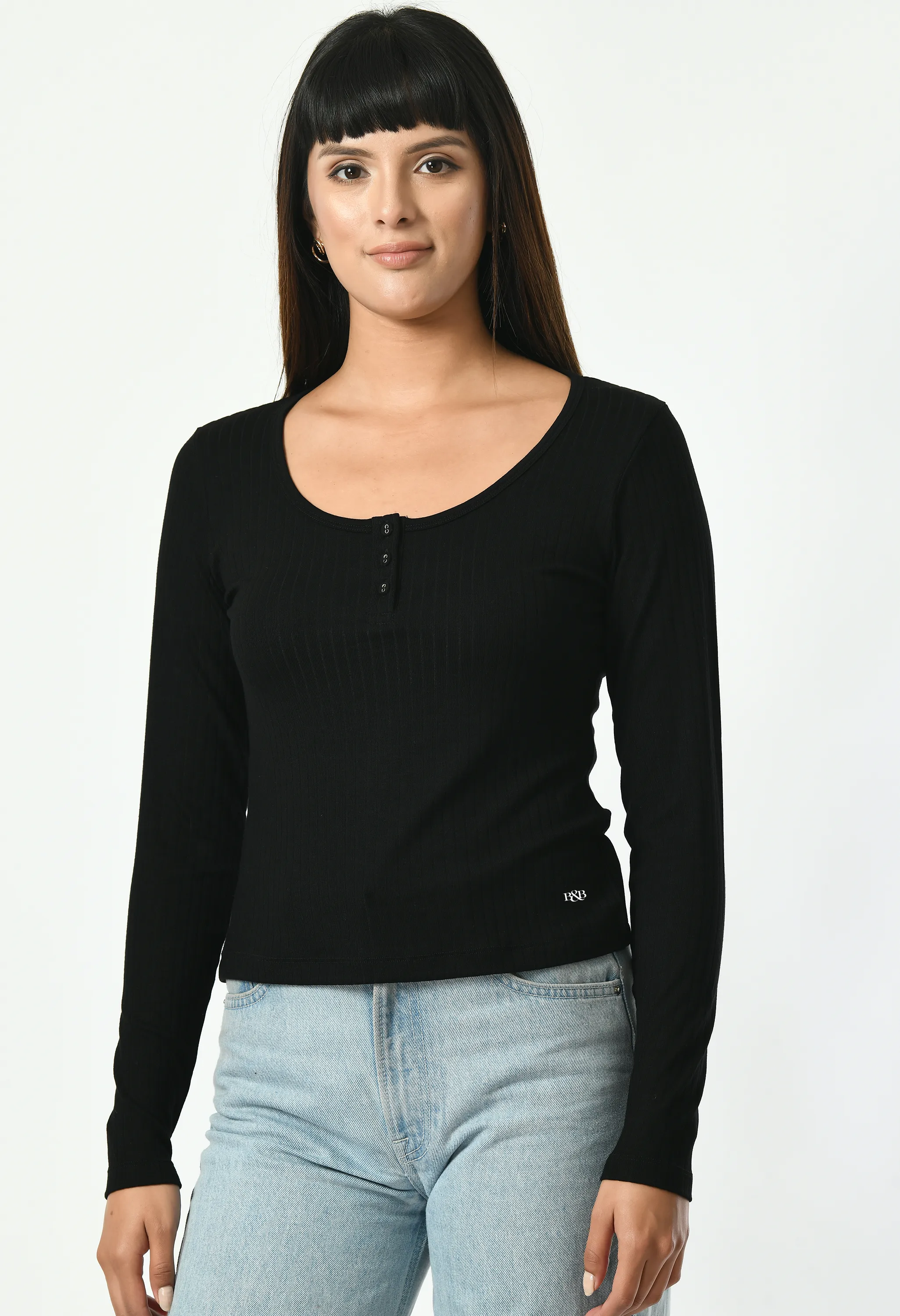 Henley Long Sleeve T-shirt #7055