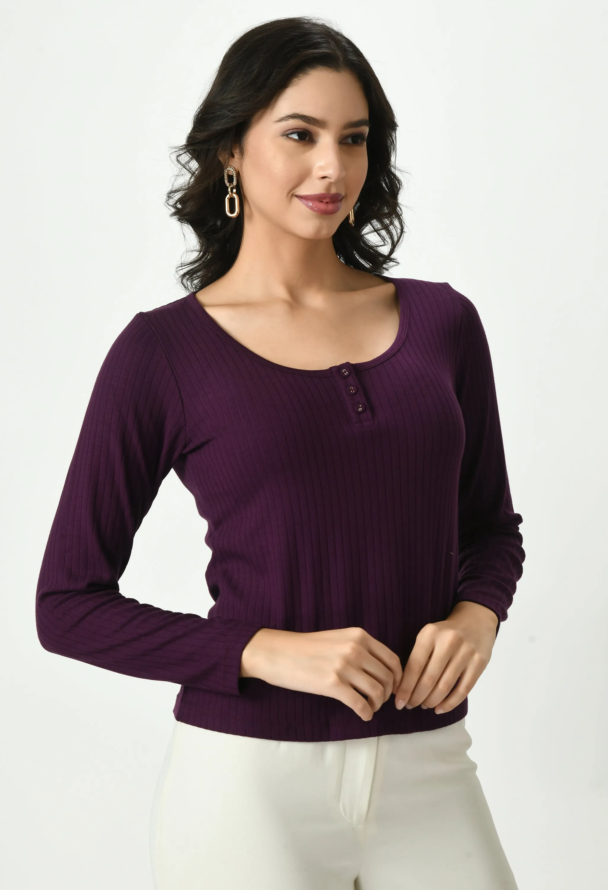 Henley Long Sleeve T-shirt #7055