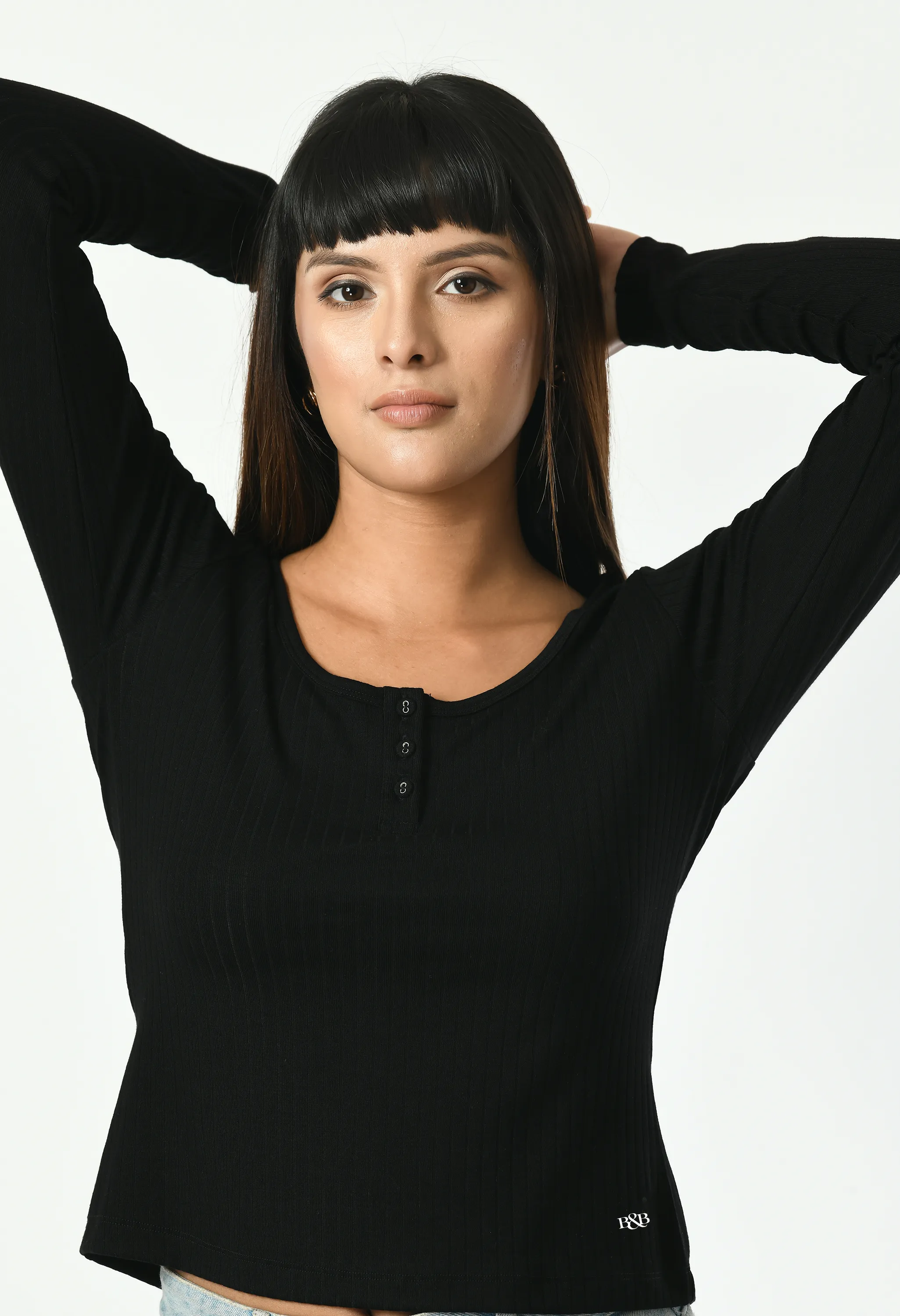 Henley Long Sleeve T-shirt #7055