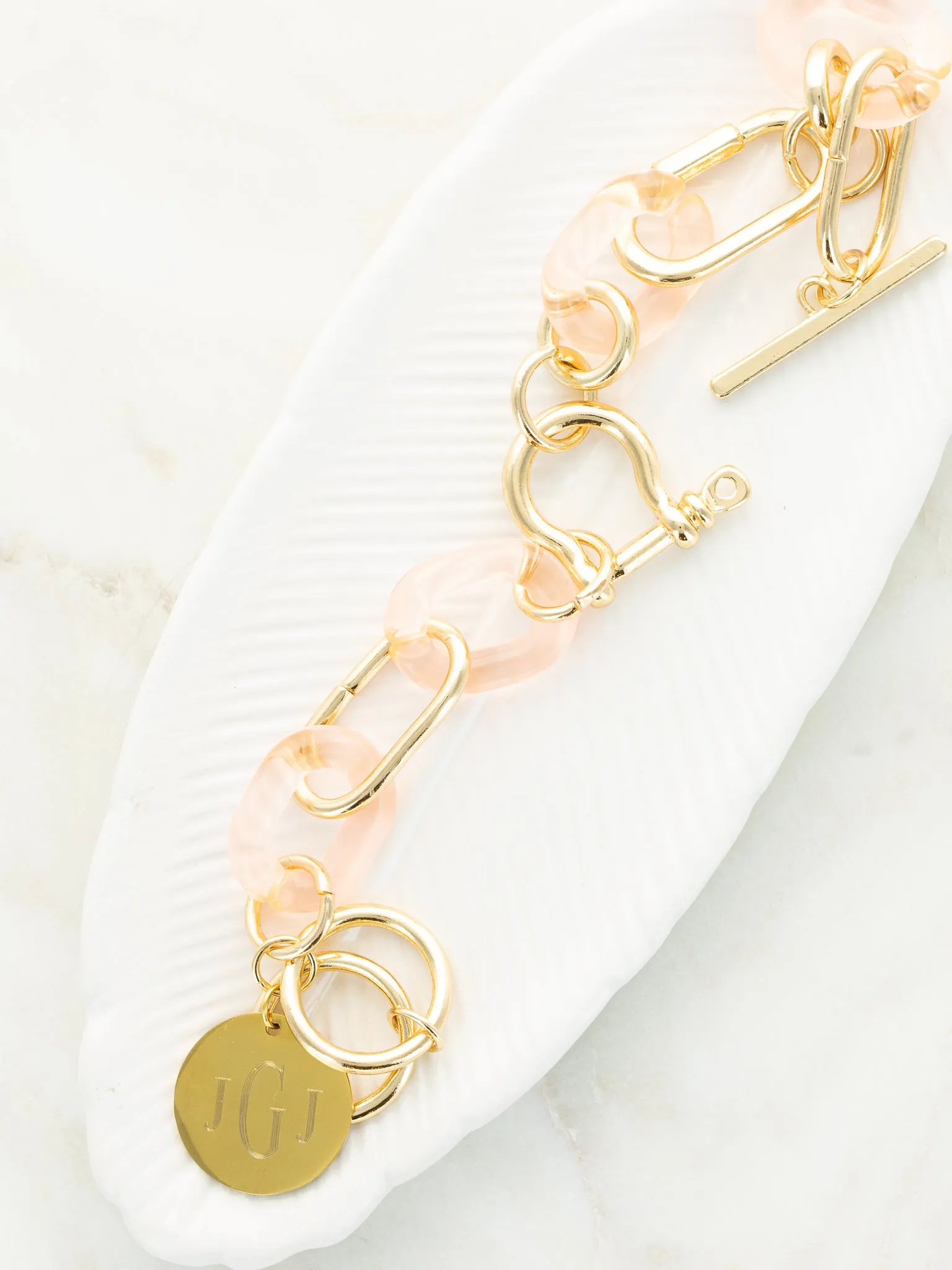 Here to Stay Chain Bracelet - Peach