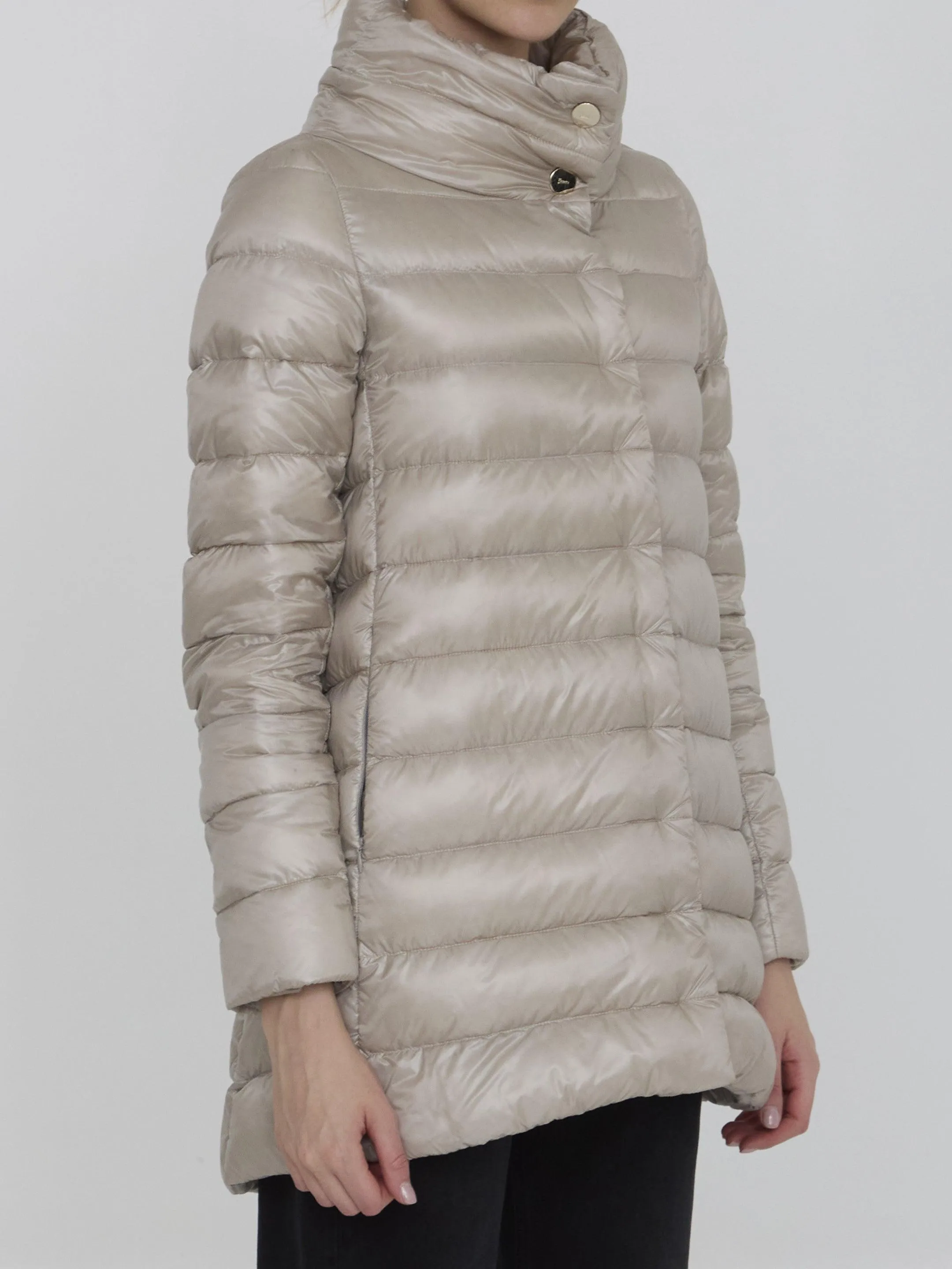 Herno Down Puffer Jacket In Beige Nylon