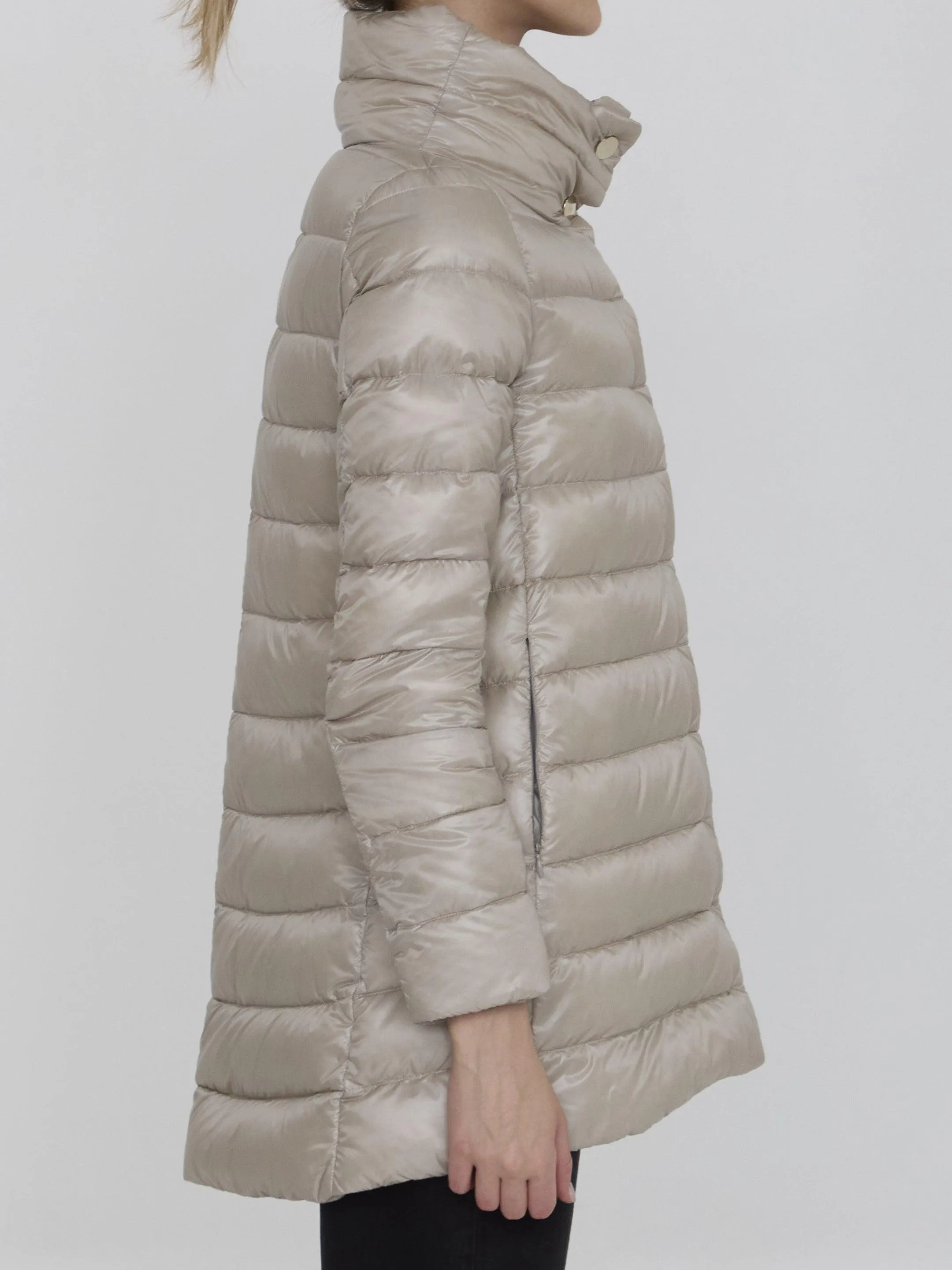 Herno Down Puffer Jacket In Beige Nylon