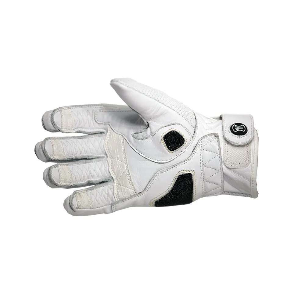 HEROIC ST-R Pro FTR Covered Knuckle Shorty Gloves - White