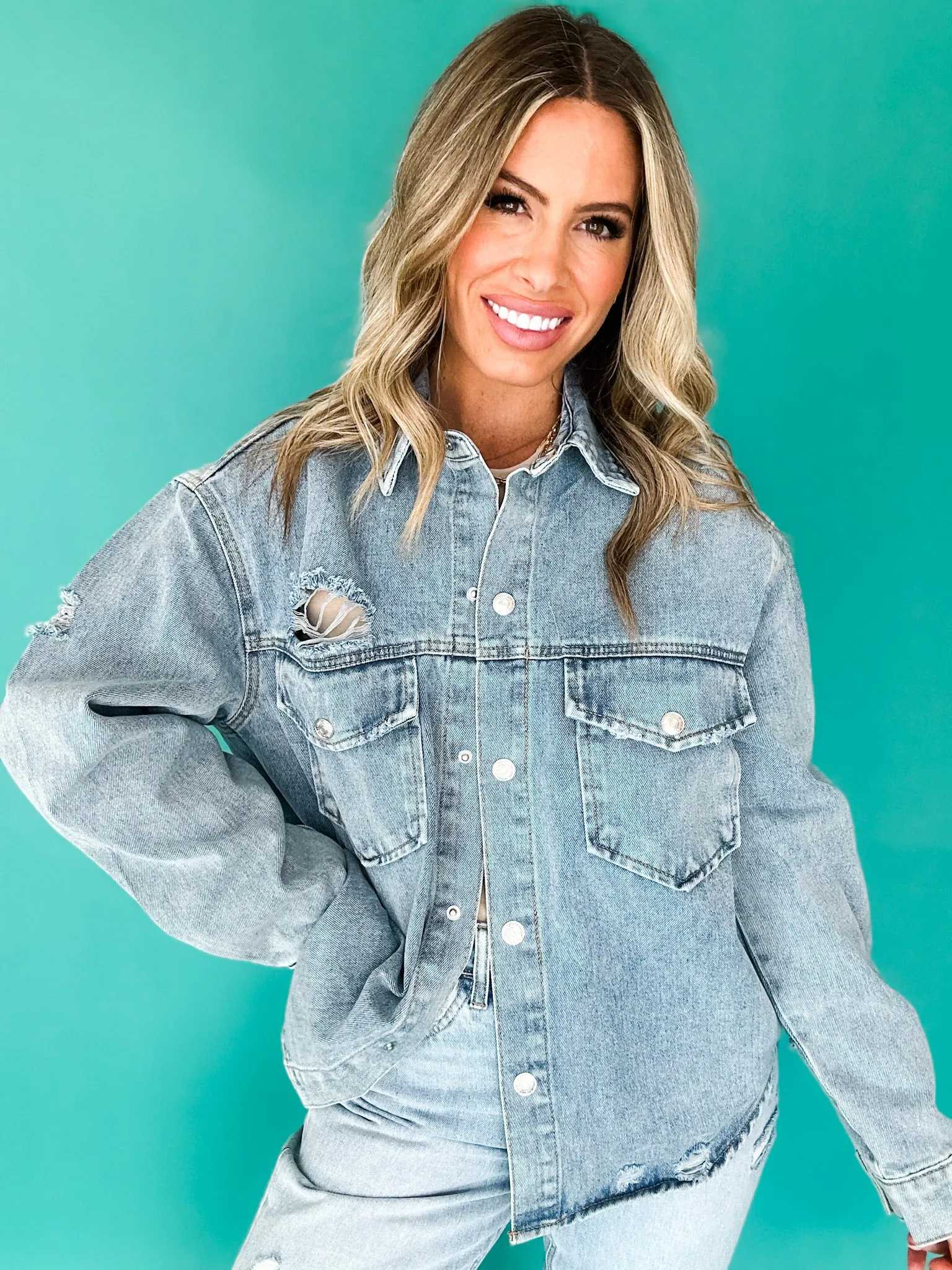 Hey Girl Denim Shacket