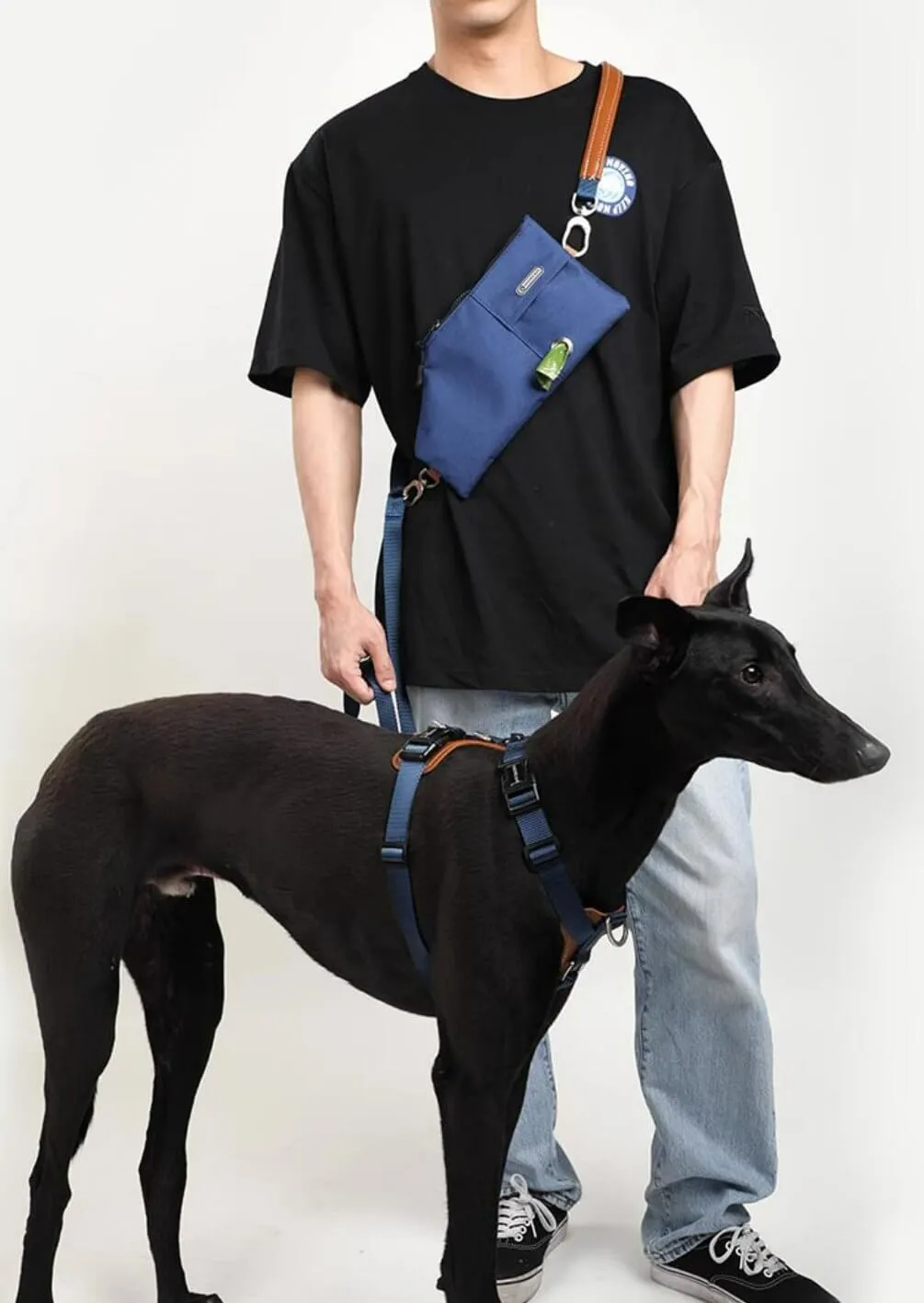 HiDREAM Multifunctional Leash Sling Bag with Waste Bag Drawing Hole