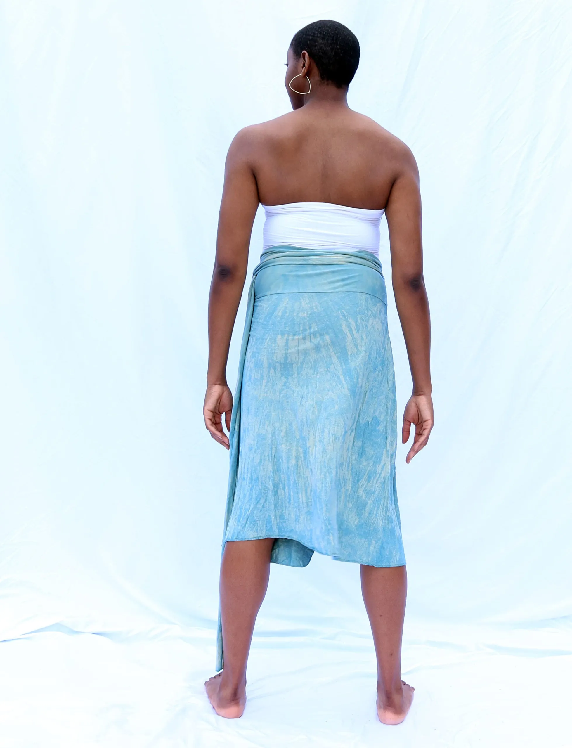 High Belt Wrap Simplicity Below Knee Skirt