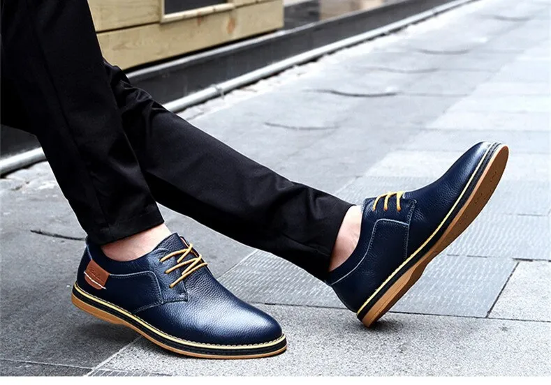 High Quality Black Formal Mens Casual Shoes Classic Oxford Genuine Leather Dress Shoes Men Brand Brogues Mens Moccasins Loafers