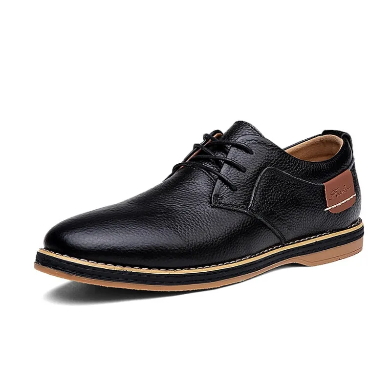 High Quality Black Formal Mens Casual Shoes Classic Oxford Genuine Leather Dress Shoes Men Brand Brogues Mens Moccasins Loafers