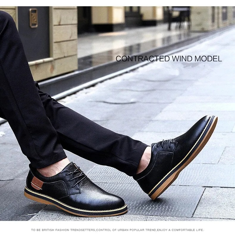 High Quality Black Formal Mens Casual Shoes Classic Oxford Genuine Leather Dress Shoes Men Brand Brogues Mens Moccasins Loafers