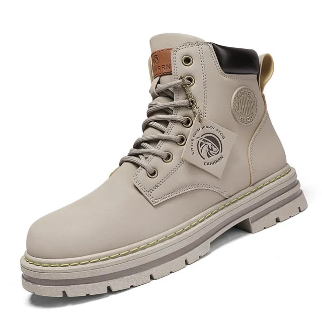 High Top Boots Men's Leather Shoes