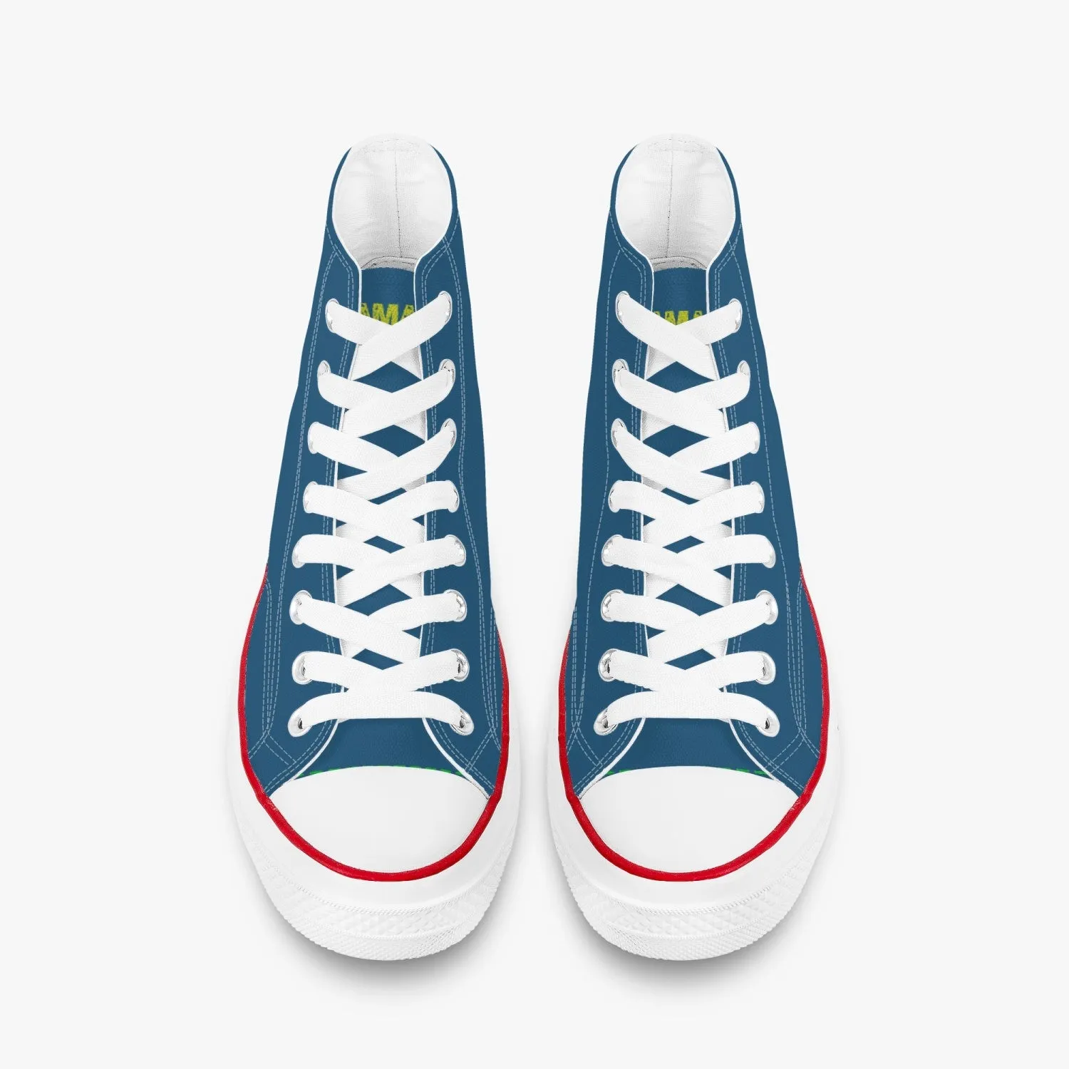 High-Top Canvas Shoes - Blue/Yellow logo