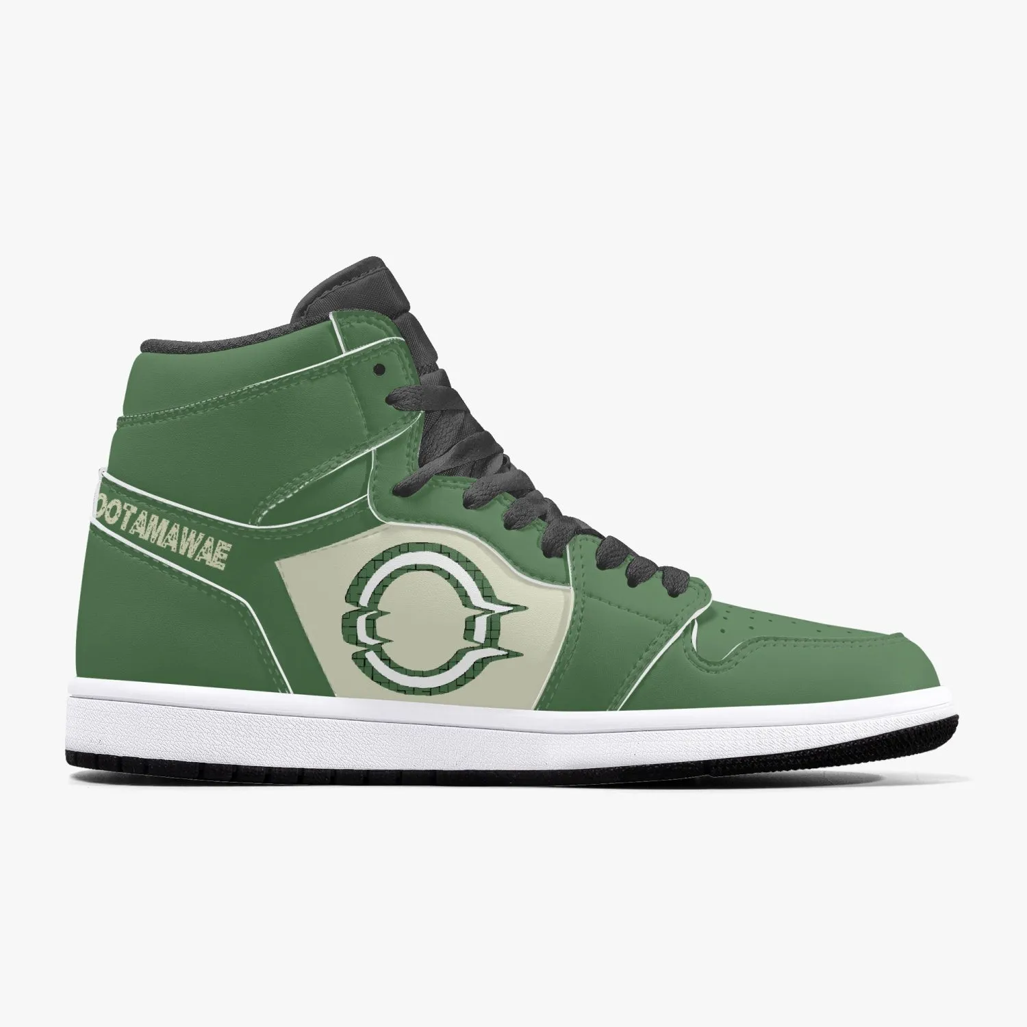 High-Top Leather Sneakers All Olive