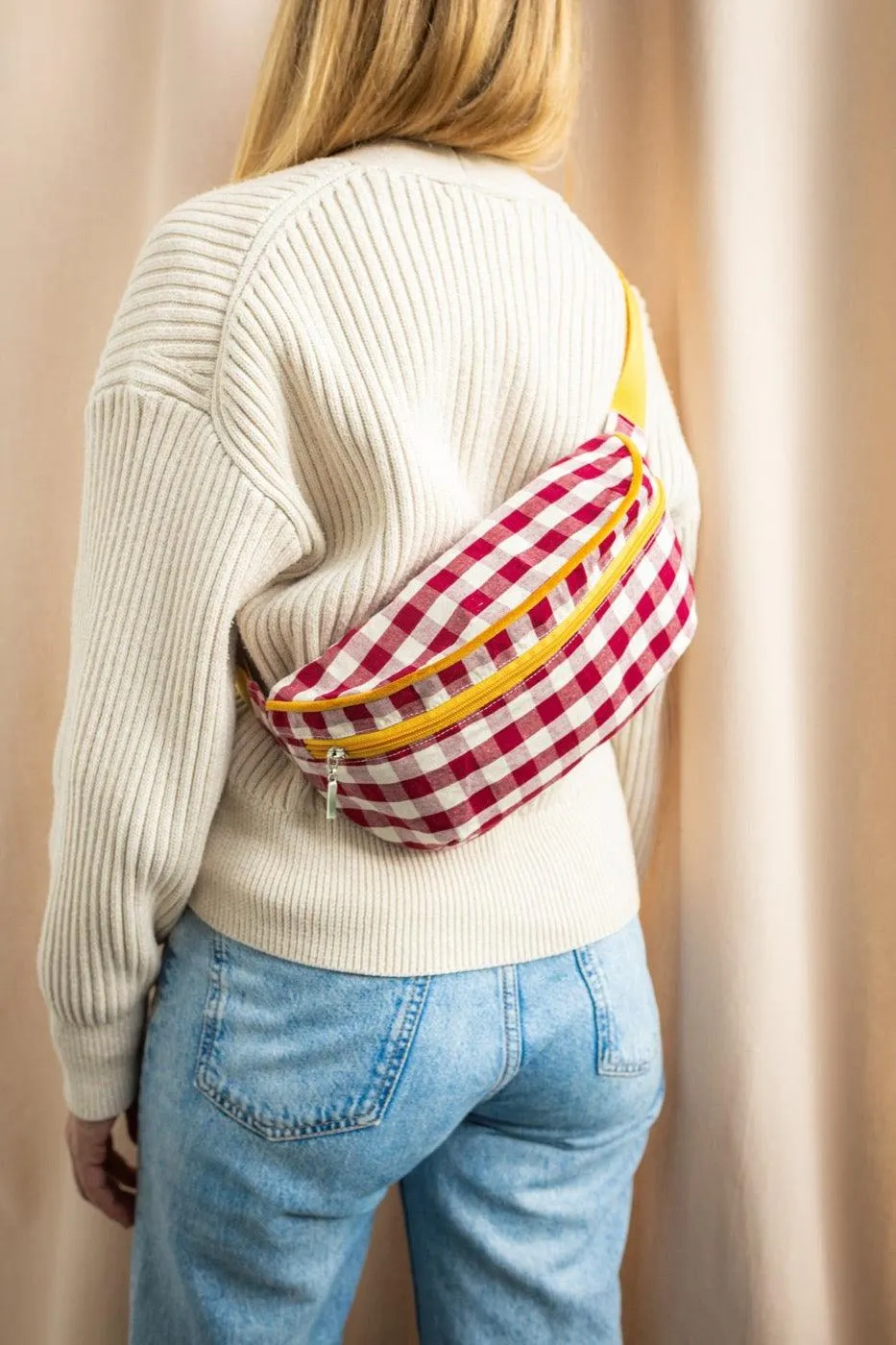 Hip Pack City | Fanny Pack | Gingham | Red Plum