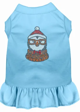 Hipster Penguin Rhinestone Dog Dress Baby Blue Lg (14)