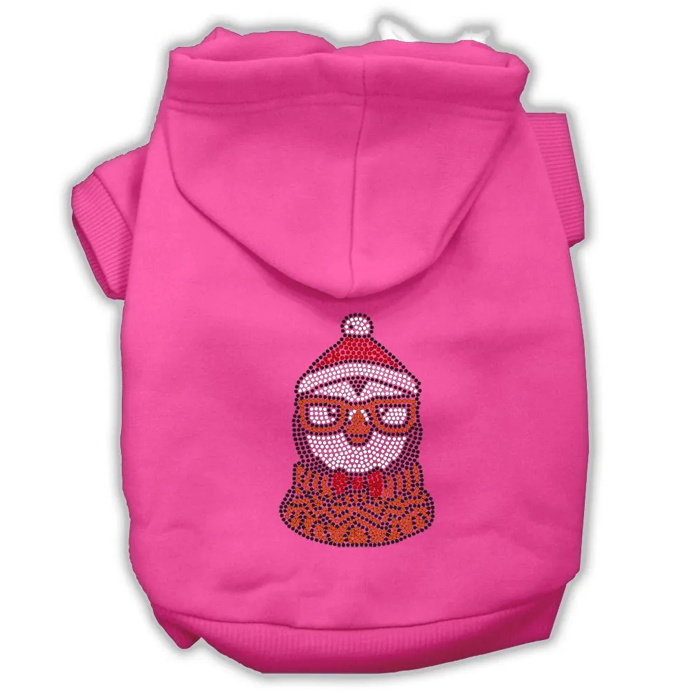 Hipster Penguin Rhinestone Dog Hoodie Bright Pink Xl (16)