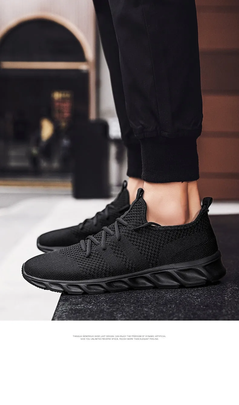 Hnzxzm Couple Casual Sports Shoes Men Women Mesh Breathable Comfortable Jogging Trainer Shoes Outdoor Walking Black Sneakers