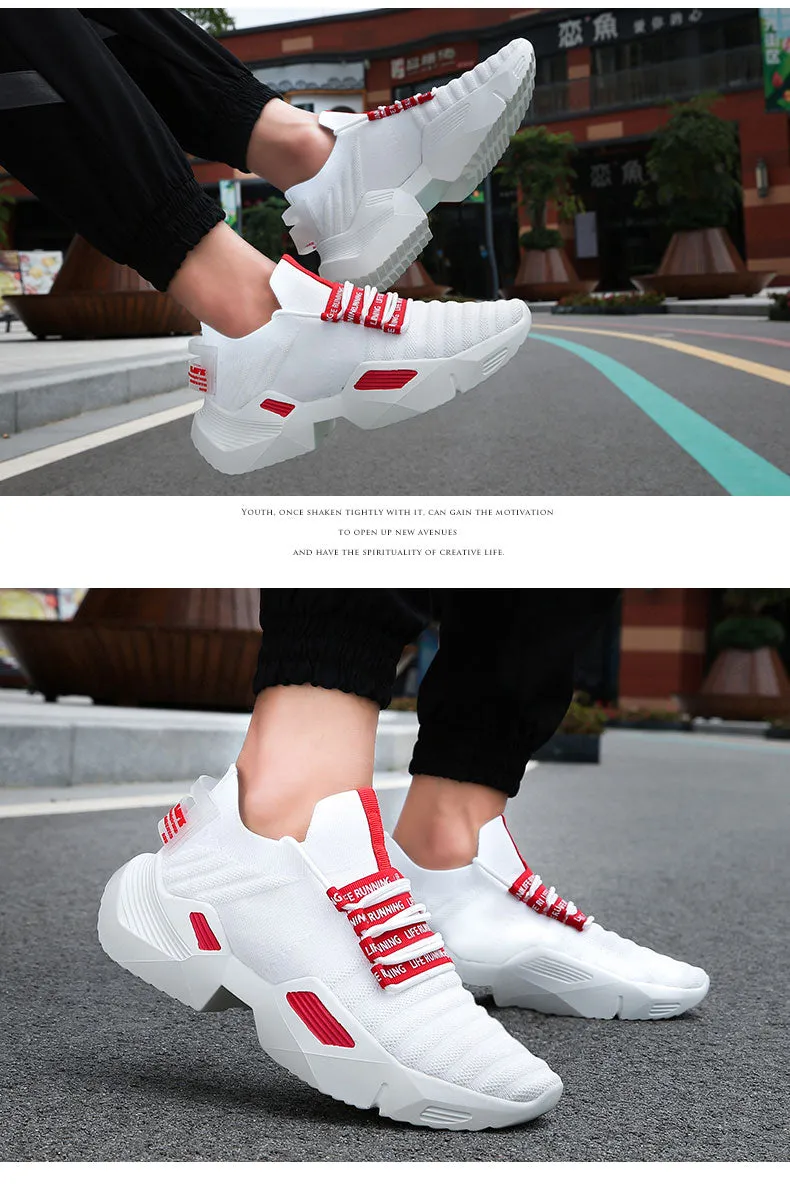 Hnzxzm Men Casual Shoes Summer Rubber Bottom Vulcanized Tennis Sneakers Mesh White Large Size Basketball Running Shoes Zapatillas